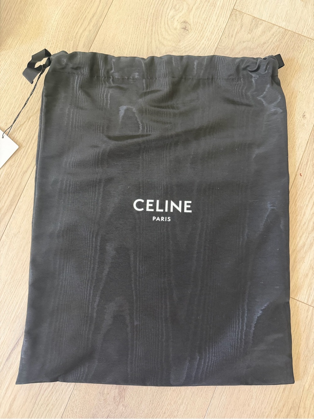 Authentic Celine Black Drawstring Logo Dust Bag